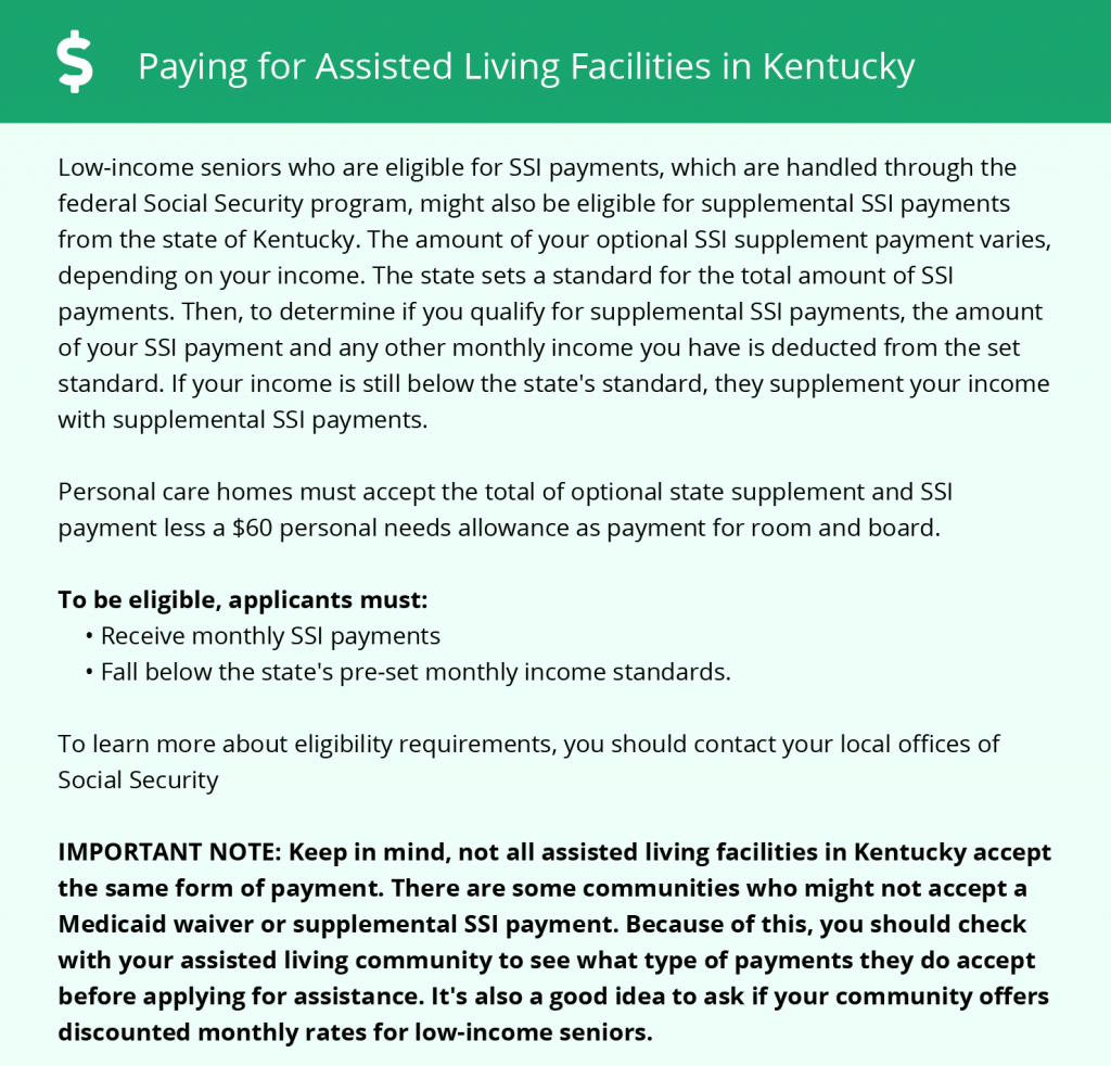 Paying for Assisted Living Facilities in Kentucky