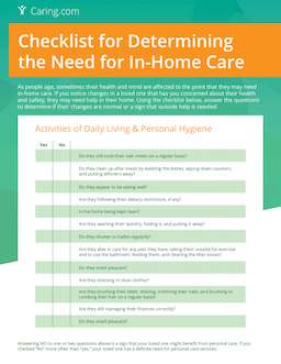 Determining Your Loved One’s Need for In-Home Care PDF