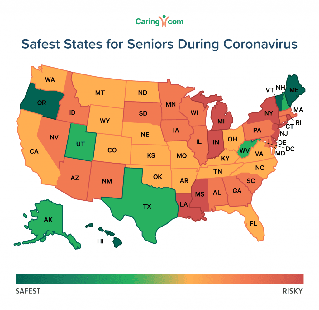 Safest states for seniors during coronavirus