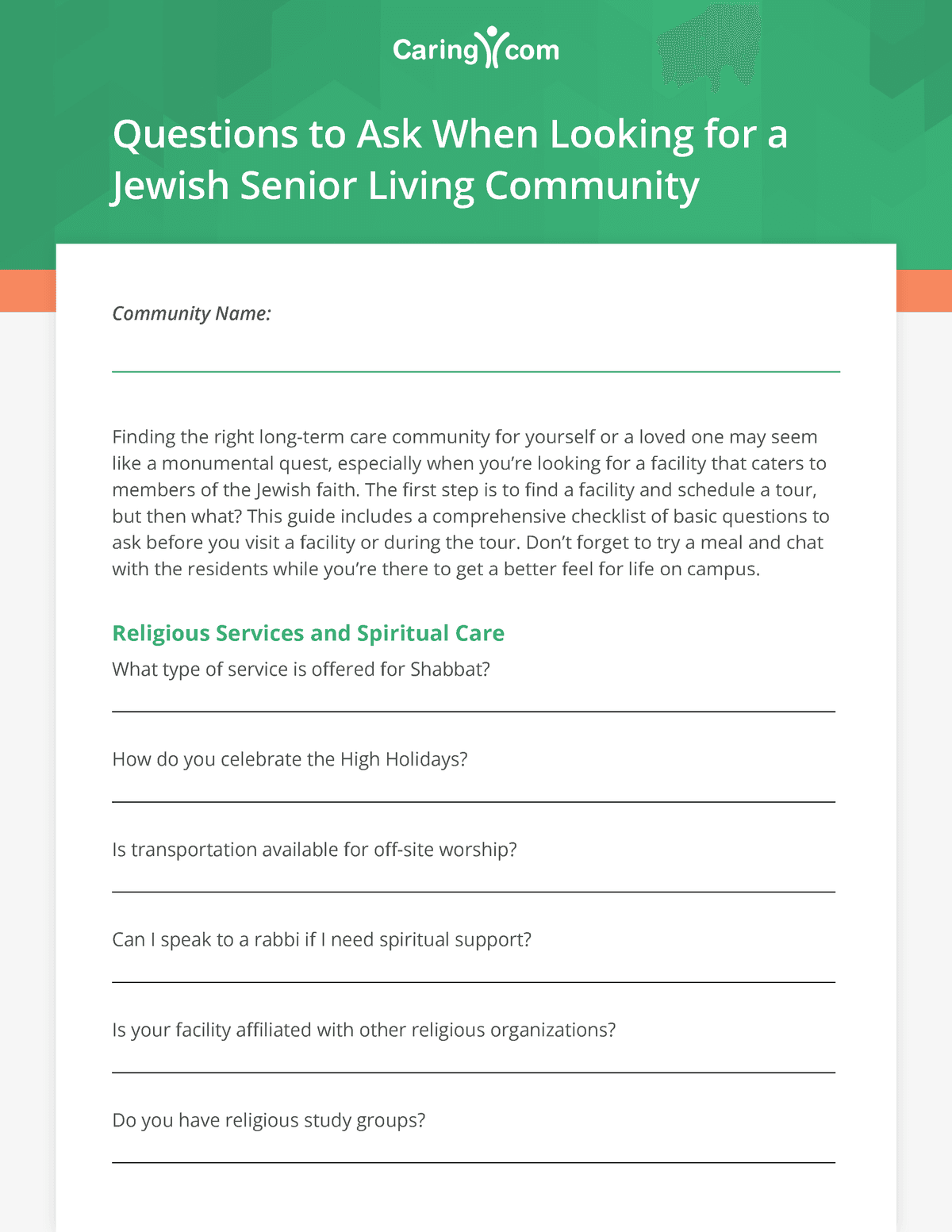 Questions to Ask When Looking for a Jewish Senior Living Community