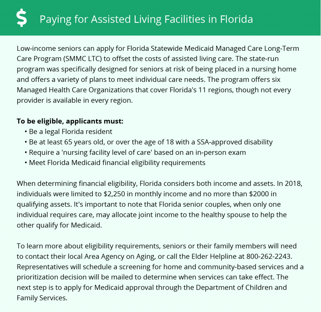 Paying for Assisted Living Facilities in Florida